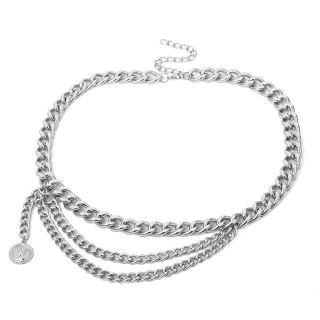 Multi-layer Waist Chain Belt-Belts-Arimonz-Silver-Arimonz