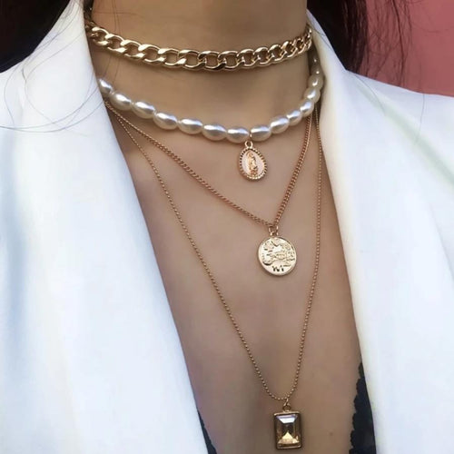 Multi Layered Choker Necklace-Necklaces-Arimonz-Arimonz