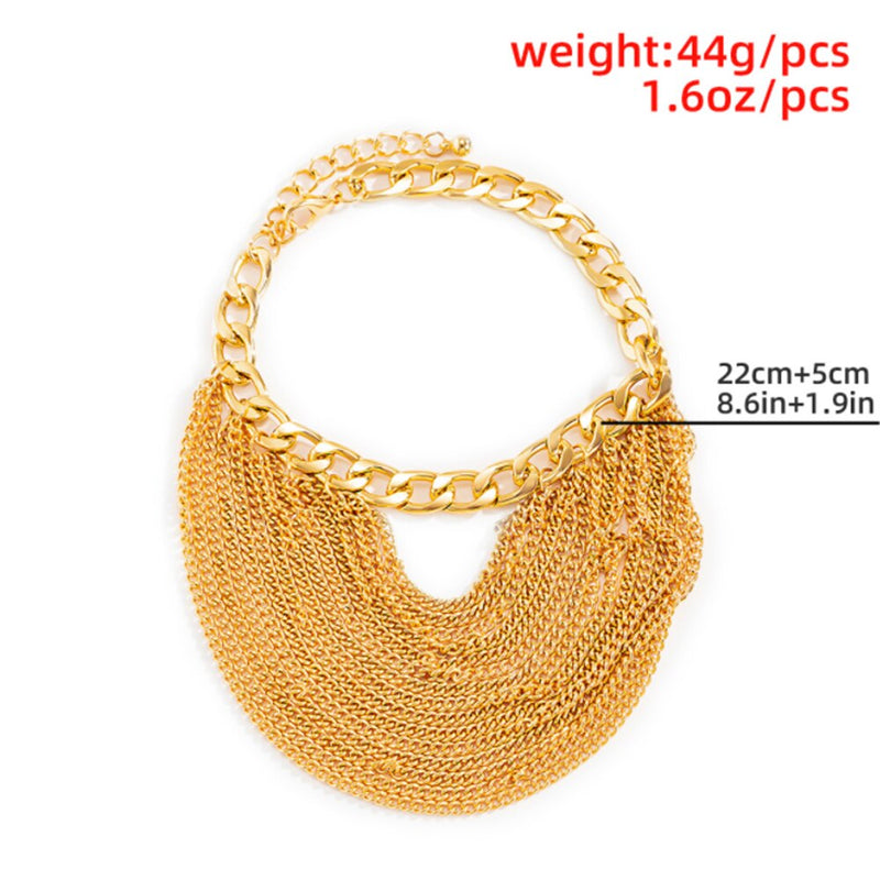 Multilayer Chain Tassel Anklets For Women Leg Ankle Anklet Jewelry-Anklets-Arimonz-Arimonz