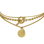 Multilayered Pendant Round Portrait Chain Necklace For Women Necklace Jewelry-Necklaces-Arimonz-Arimonz