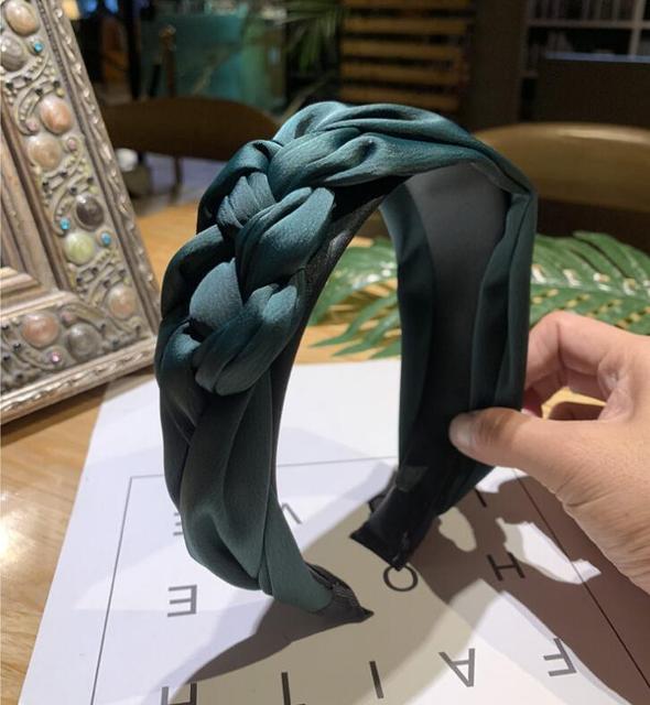 Multiple knots Hairbands For Women Hair Band Wide Side Hair Accessory-Hair Accessories-Arimonz-dark green hairband-Arimonz