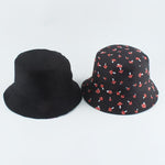 Mushroom Printed Foldable Bucket Hat Beach Sun Hats Streetwear Hat-Bucket Hats-Arimonz-Arimonz