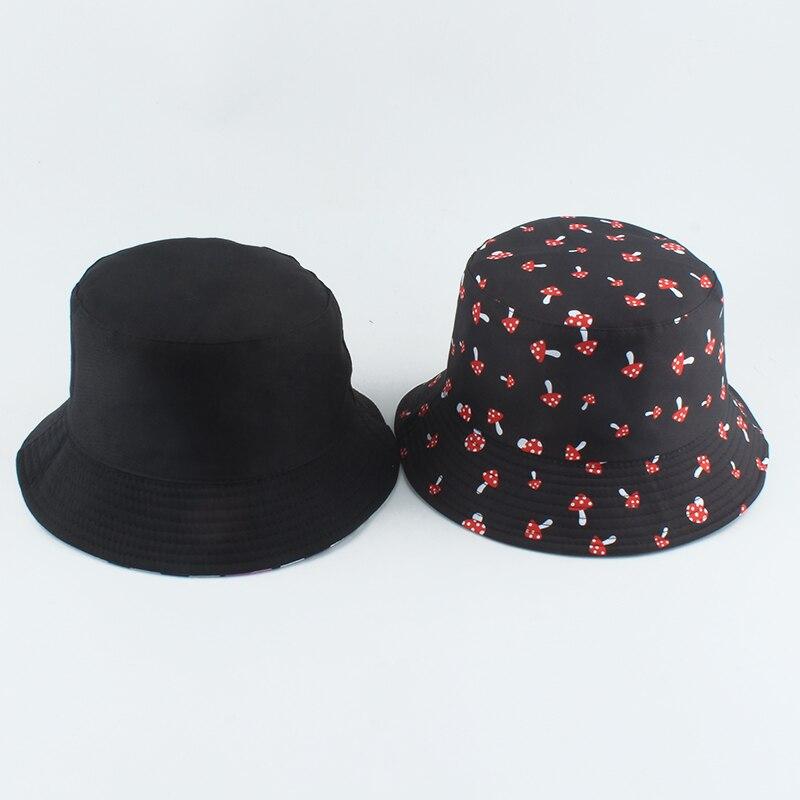 Mushroom Printed Foldable Bucket Hat Beach Sun Hats Streetwear Hat-Bucket Hats-Arimonz-Arimonz