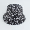 Mushroom Printed Foldable Bucket Hat Beach Sun Hats Streetwear Hat-Bucket Hats-Arimonz-black leaves-Arimonz