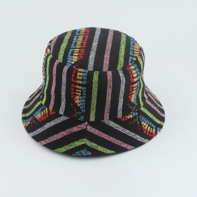 Mushroom Printed Foldable Bucket Hat Beach Sun Hats Streetwear Hat-Bucket Hats-Arimonz-colors stripes-Arimonz