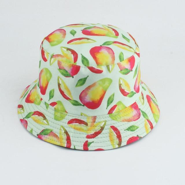 Mushroom Printed Foldable Bucket Hat Beach Sun Hats Streetwear Hat-Bucket Hats-Arimonz-mango-Arimonz