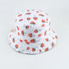Mushroom Printed Foldable Bucket Hat Beach Sun Hats Streetwear Hat-Bucket Hats-Arimonz-mushroom white-Arimonz