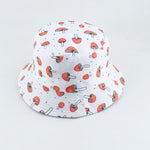 Mushroom Printed Foldable Bucket Hat Beach Sun Hats Streetwear Hat-Bucket Hats-Arimonz-mushroom white-Arimonz