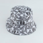 Mushroom Printed Foldable Bucket Hat Beach Sun Hats Streetwear Hat-Bucket Hats-Arimonz-new black dollar black-Arimonz