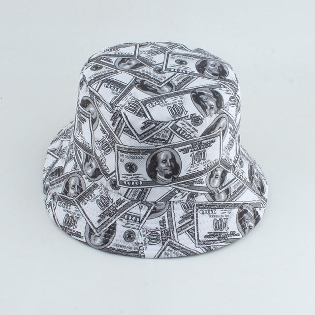 Mushroom Printed Foldable Bucket Hat Beach Sun Hats Streetwear Hat-Bucket Hats-Arimonz-new black dollar black-Arimonz