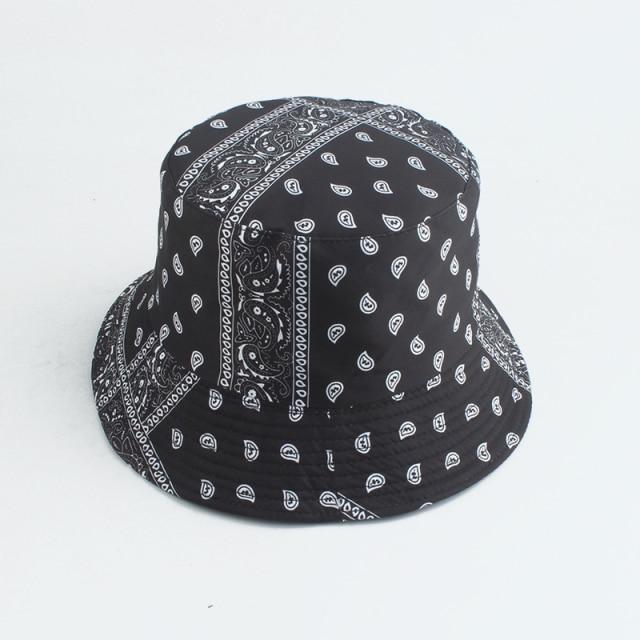 Mushroom Printed Foldable Bucket Hat Beach Sun Hats Streetwear Hat-Bucket Hats-Arimonz-new vintage black-Arimonz