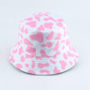Mushroom Printed Foldable Bucket Hat Beach Sun Hats Streetwear Hat-Bucket Hats-Arimonz-pink cow-Arimonz