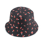 Mushroom Printed Foldable Bucket Hat Beach Sun Hats Streetwear Hat-Bucket Hats-Arimonz-Arimonz