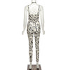 Musical Print Jumpsuit Women Halter Backless Overall One Piece Romper-Night Out Jumpsuits & Rompers-Arimonz-Arimonz