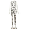 Musical Print Jumpsuit Women Halter Backless Overall One Piece Romper-Night Out Jumpsuits & Rompers-Arimonz-S-Arimonz