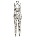Musical Print Jumpsuit Women Halter Backless Overall One Piece Romper-Night Out Jumpsuits & Rompers-Arimonz-Arimonz