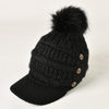 Nancy Winter Cap with Visor-Hats-Arimonz-Black-Arimonz