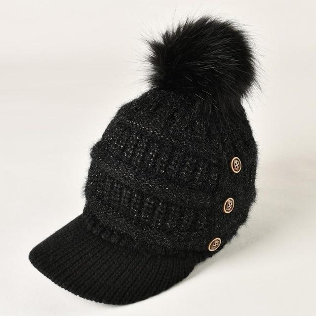 Nancy Winter Cap with Visor-Hats-Arimonz-Black-Arimonz