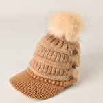 Nancy Winter Cap with Visor-Hats-Arimonz-Khaki-Arimonz