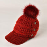 Nancy Winter Cap with Visor-Hats-Arimonz-Red-Arimonz