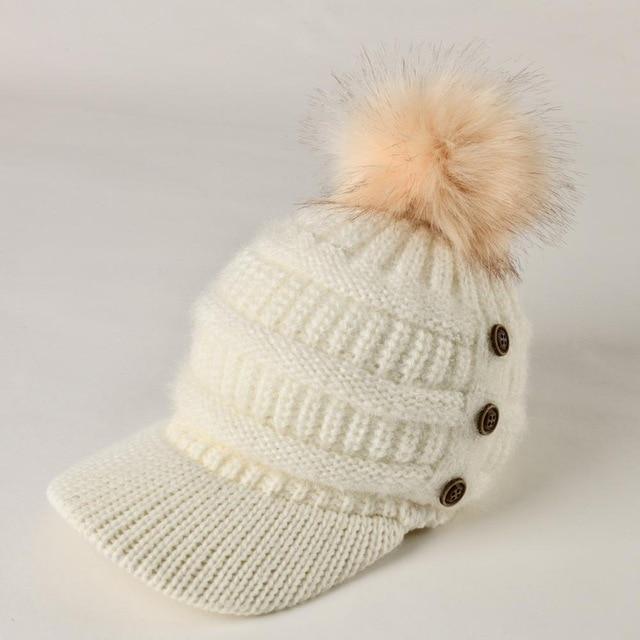 Nancy Winter Cap with Visor-Hats-Arimonz-White-Arimonz