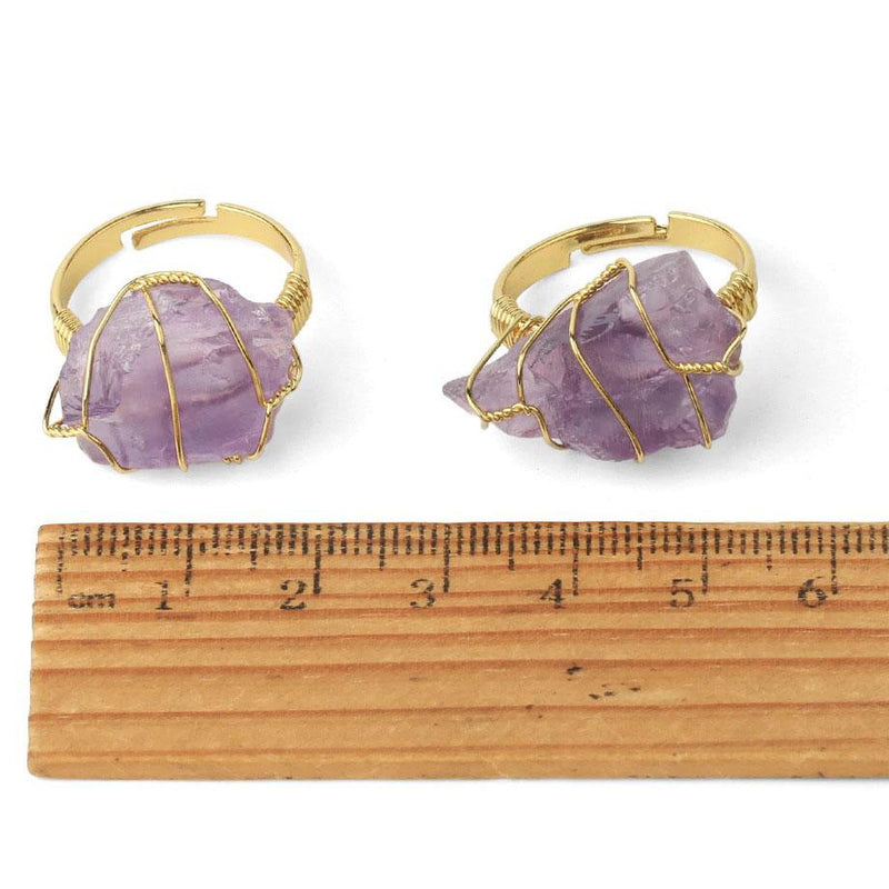 Natural Stone Resizable Fashion Ring Wire Wrap Natural Stone Ring-Rings-Arimonz-Arimonz