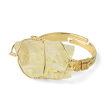 Natural Stone Resizable Fashion Ring Wire Wrap Natural Stone Ring-Rings-Arimonz-Citrine-Arimonz