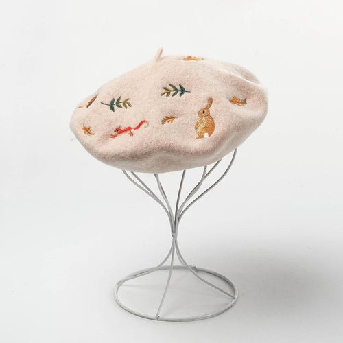 Nature Inspired Embroidered Beret-Hats-Arimonz-Arimonz