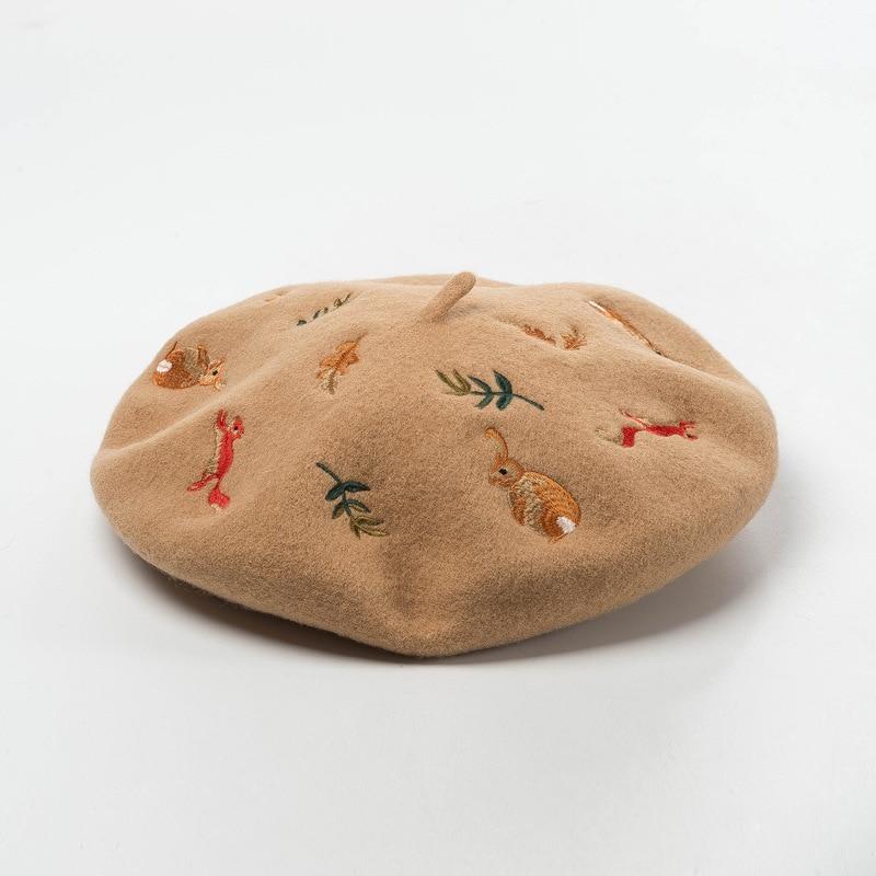 Nature Inspired Embroidered Beret-Hats-Arimonz-Arimonz
