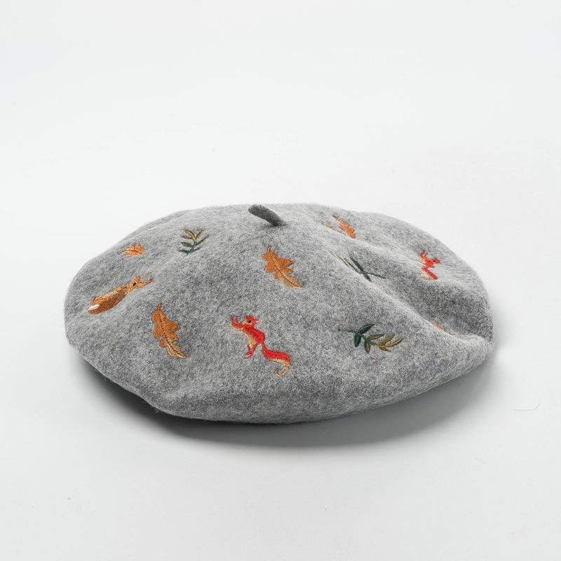 Nature Inspired Embroidered Beret-Hats-Arimonz-Arimonz