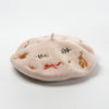 Nature Inspired Embroidered Beret-Hats-Arimonz-Beige-Arimonz