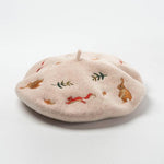 Nature Inspired Embroidered Beret-Hats-Arimonz-Beige-Arimonz