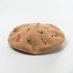 Nature Inspired Embroidered Beret-Hats-Arimonz-Brown-Arimonz