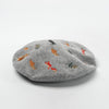 Nature Inspired Embroidered Beret-Hats-Arimonz-Grey-Arimonz