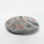 Nature Inspired Embroidered Beret-Hats-Arimonz-Grey-Arimonz