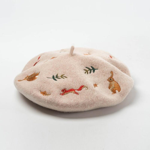 Nature Inspired Embroidered Beret-Hats-Arimonz-Arimonz