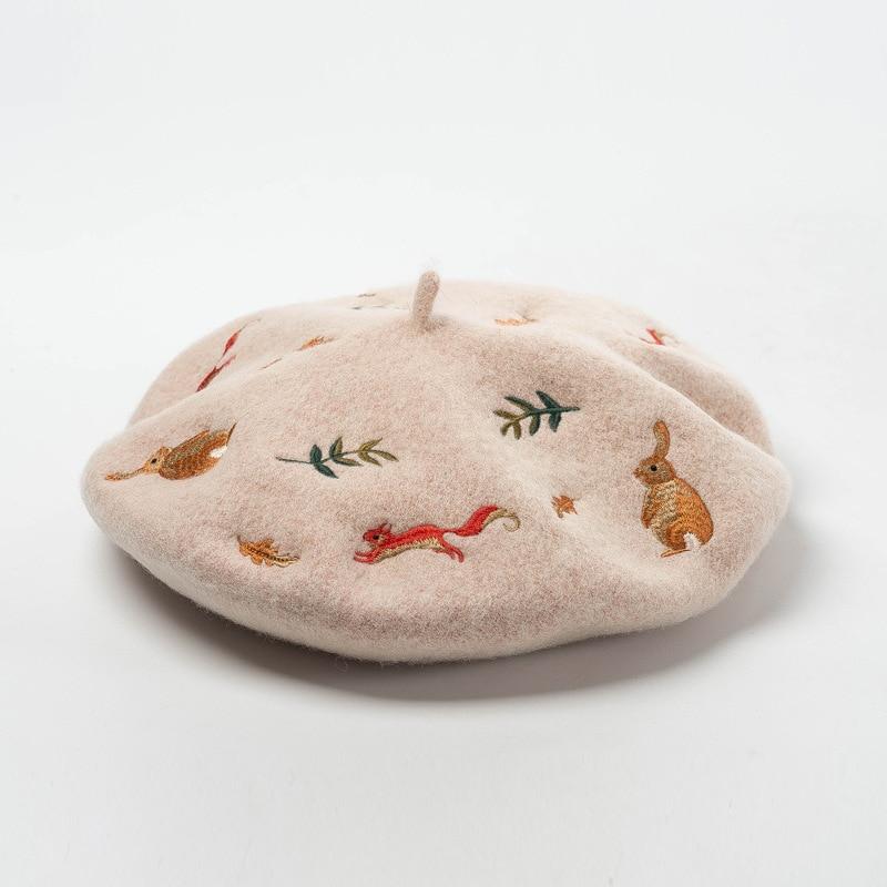 Nature Inspired Embroidered Beret-Hats-Arimonz-Arimonz