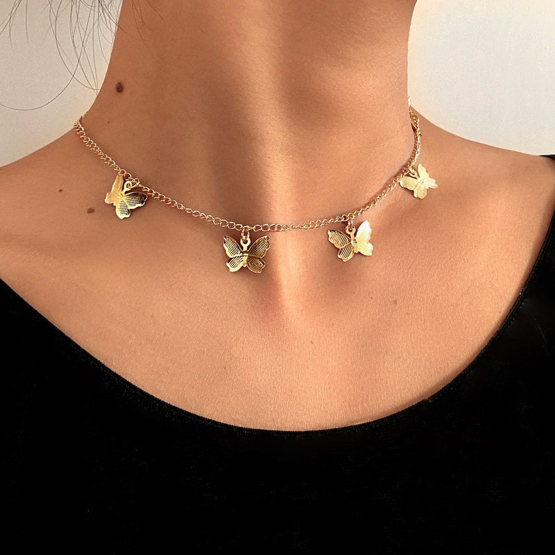 Necklaces - Butterfly Pendant Choker