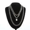 Necklaces - Fashionable Necklace Layered Chain Necklace Lock Pendant Jewelry For Women