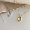 Necklaces - Minimalist Charm Necklace For Women Fashion Ellipse Geometry Pendant Jewelry