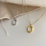 Necklaces - Minimalist Charm Necklace For Women Fashion Ellipse Geometry Pendant Jewelry
