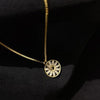 Necklaces - Round Compass Pendant Necklace Clavicle Chain For Women Jewelry