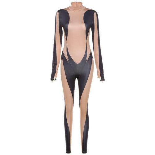 Night Out Jumpsuits & Rompers - Stretchy Bodycon Rompers Womens Jumpsuit Long Sleeve Jumpsuits