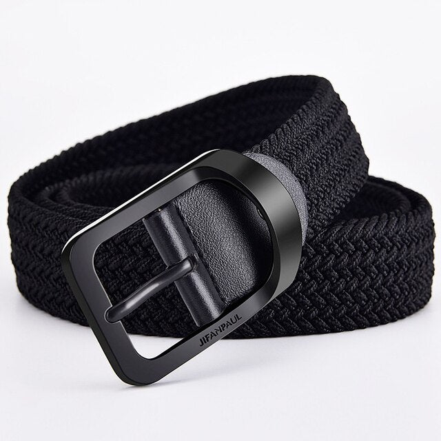 Nylon Belt Alloy Casual Belt Women Wild Stretch Jeans Belt-Belts-Arimonz-black black-105CM/41.3inches-Arimonz