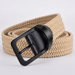 Nylon Belt Alloy Casual Belt Women Wild Stretch Jeans Belt-Belts-Arimonz-black kaki-105CM/41.3inches-Arimonz