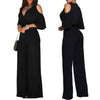 Off Shoulder Flare Sleeve Wide Leg Pants Jumpsuit Elegant Loose Romper-Casual Jumpsuits & Rompers-Arimonz-Arimonz