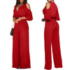 Off Shoulder Flare Sleeve Wide Leg Pants Jumpsuit Elegant Loose Romper-Casual Jumpsuits & Rompers-Arimonz-Arimonz