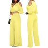 Off Shoulder Flare Sleeve Wide Leg Pants Jumpsuit Elegant Loose Romper-Casual Jumpsuits & Rompers-Arimonz-Arimonz