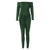 Off The Shoulder Long Sleeve Jumpsuit-Casual Jumpsuits & Rompers-Arimonz-green-S-Arimonz