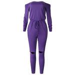 Off The Shoulder Long Sleeve Jumpsuit-Casual Jumpsuits & Rompers-Arimonz-purple-S-Arimonz